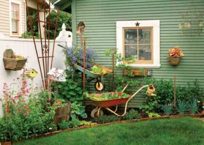 Try This: Wheelbarrow Garden Fountain Image